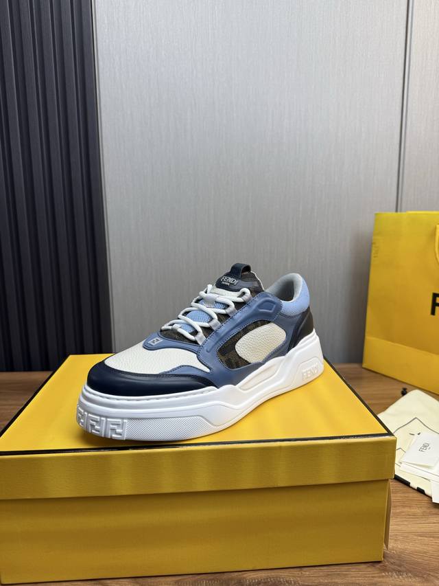 工厂P价 芬迪 Fendi 男款 官网1:1复刻 最新爆款热卖原版牛皮拼接- 舒适网内里 原版大底 现货供应38-45 38.45不退换