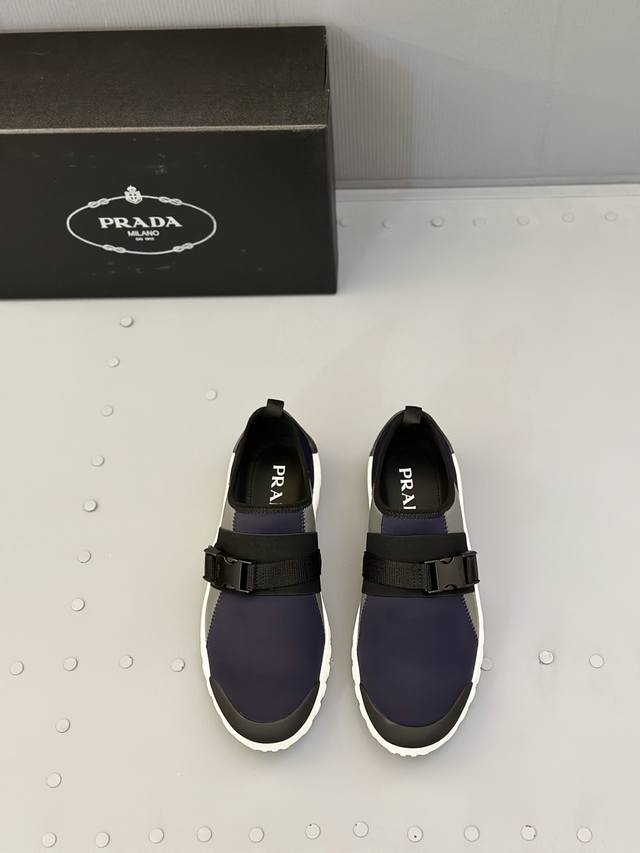 莞货［Prad*普拉达 专柜爆款男鞋，官网1:1制作，高品质出货进口飞织胶料拼接，透气内里原厂特供原版底，39-45