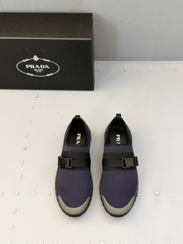 莞货［Prad*普拉达 专柜爆款男鞋，官网1:1制作，高品质出货进口飞织胶料拼接，透气内里原厂特供原版底，39-45