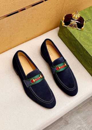 商品商标 Gucci 古驰 休闲皮鞋 正码码数 38-44 45.46.47订制 商品材料 精选 进口头层磨砂小牛皮鞋面+经典五金扣，进口牛皮内里。强烈立体视觉 - 点击图像关闭