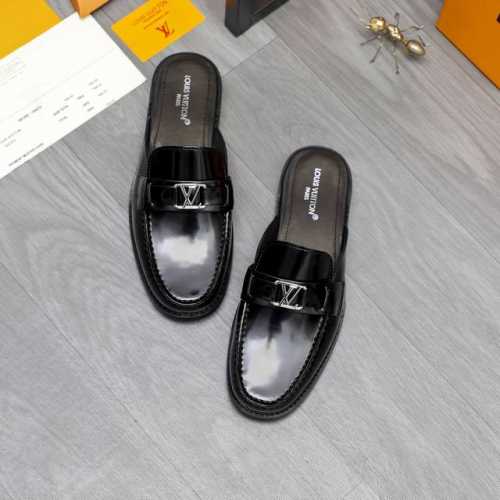 商品商标：Lv [路易威登] 半拖拖鞋 正码.码数: 39-45 商品材料：精选 优质珠光牛皮鞋面 牛皮里 原版大底