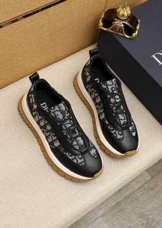 Dior 迪奥 官网全球首发 男鞋高端品牌 最新力作：意大利进口原版专用布面料+牛皮+进口羊皮内里原版包头橡胶大底 柔软舒适，让行走更加便捷舒适！码数:38-4 - 点击图像关闭