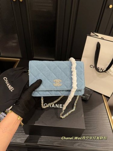 配盒尺寸19.12 香奈儿Chanel Woc丹宁牛仔发财包