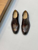 Prada 普拉达 男士新款商务正装德比鞋 P家商务男鞋出货，现货开售 莞产顶级精品，原版1:1开发，顶级进口小牛皮皮胚，胎牛皮鞋面，手工上色工艺，经典布洛克雕