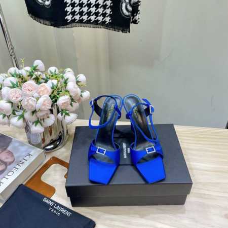 独家新款 SAIN* LAURENT 圣罗兰YSL 铁头绑带马蹄跟高跟凉鞋经典logo字母设计，上脚超美，原版1:1开模，官网同步 面料：进口真丝 内里：进口羊 - 点击图像关闭