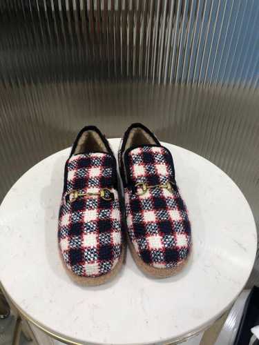 GUCCI 官网新款 女士 秋冬羊毛乐福鞋 毛呢面配五金澳洲羊皮毛一体泰迪卷羊毛内里 舒适保暖吸汗 ， 颜色：6色出 码数：35～41# 42码可定做