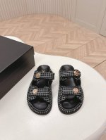 拖鞋 凉鞋 2025新色系！CHANEL 香奈儿 2025新款凉鞋拖鞋系列 经典系列 每个款式都很赞 菱格松糕底沙滩凉鞋 拖鞋 优雅高贵 舒适百搭鞋面：羊皮 布