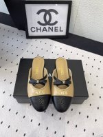 Chanel春夏新款半拖鞋 高版本出货 夏天的半拖美得让人无法拒绝 五金Logo大气上档次 进口羊皮鞋面。羊皮内里垫脚 意大利真皮大底 Size：35-39 4