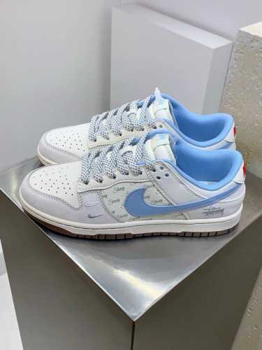 Z#Nike Sb Dunk Low X Stussy 白灰蓝双小钩满天星 纯原大厂出品 极力推荐 原装头层材料 独家版型蒸餾加工 帶來的是更好的视觉和脚感体验