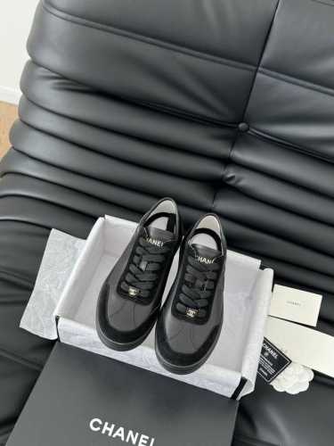 Chanel 24K新款运动休闲鞋 百搭小白鞋 款式搭配不会出错 撞色搭配活力满满啊 侧面注塑logo 上脚很秀气 鞋面原版定制牛皮 原版大底 Size:35-