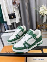 橙子出厂价p louis Vuitton 路易威登 Lv Trainer 情侣款运动鞋板鞋 休闲复古篮球鞋 米兰展走秀爆款 原版1 1开发复刻顶级鞋面进口丝绸牛