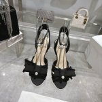 出厂 流苏织带女鞋 Dior 迪奥 2024春夏走秀新款Adiorble女鞋 CD明星同款时尚流苏蝴蝶结方头珍珠字母logo五金扣高跟中空凉鞋 市面顶级高端版本