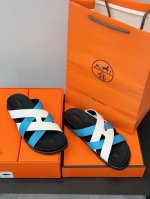 hermes男士 Kazimir拖鞋-顶级品质 编织饰若和小牛皮机能凉鞋 以 H 标志性图案为灵感的交织鞋面打造休闲造型 可谓夏日良伴 进口牛皮+牛皮内里+橡胶