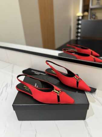 Saint Laurent Ss24 New Arrival春夏大热全新平底单鞋！经典Cassander复古Logo搭配野性自由高雅性感并存。 鞋面：定制进口真 - 点击图像关闭
