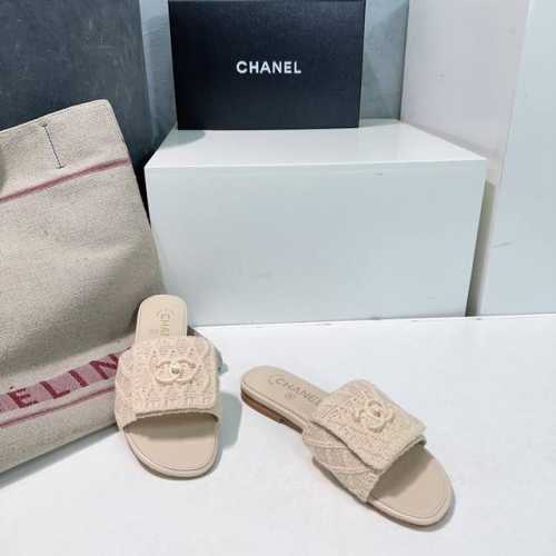 高品质出厂 ！顶级品质CHANEL香奈儿25春夏新品双c扣饰毛线针织鞋面平底拖鞋！香奶奶家一贯的优雅名媛气质高级感十足！上脚非常nice～不管搭配裙装、裤装、休