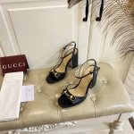 出厂价p 古奇Gucci高跟凉鞋 牛皮 羊皮 提花布面 羊皮里 跟高9.5Cm 真皮大底 35-39码 40-42码定做不退换