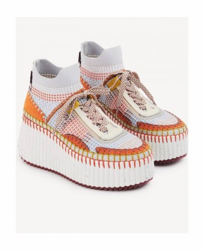 2054春夏chloe 克洛伊,高帮,Nama sneaker彩虹系列运动鞋、容祖儿和孙怡宋茜明星同款、原材料是可再生物料制作、全手工缝马克线、肉眼可见皆是手工