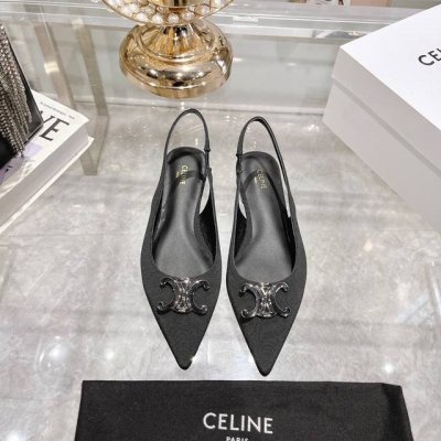 出厂 Celine思琳赛琳 新款凯旋门猫跟凉鞋女金属扣后空包头高跟鞋性感气质尖头单鞋干净利落 增高显腿细，无论是单穿还是搭配阔腿裤，高街又复古 一起来做Celi