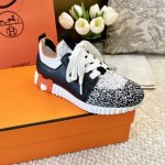 男码10 顶级版 Hermès 爱马仕 Flex系列 男女同款雪花针织运动鞋 休闲鞋 饰有编织bolduc细节 尺码：女码 35-41 40、41、不退换 男码
