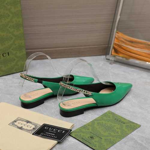 2024专柜同步春夏新款Gucci 24S春夏新品双G钻链扣后带凉鞋高跟Guccⅰ 经典女鞋:原版一比一开发，精心调制的鞋楦，面料采用原版质感.进口羊皮.配原板