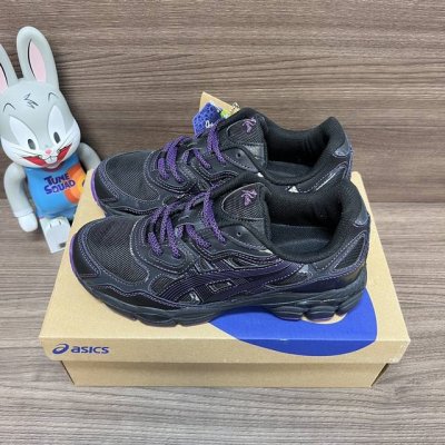 Needles X Asics Gel-Nyc 皮革 炫酷 减震防滑耐磨 低帮 生活休闲鞋 黑紫 货号: 120 8-001 包装:全套得物配件毒盒配纯棉袜子一