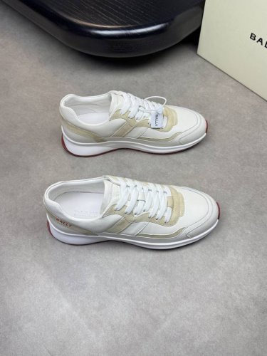 Bally 顶级 -Size： 39-44 38.45定做 -东莞高端品质 巴利原单休闲运动鞋 -鞋面：进口纳帕小牛皮、空压品牌图腾小牛皮、后跟空压品牌Logo