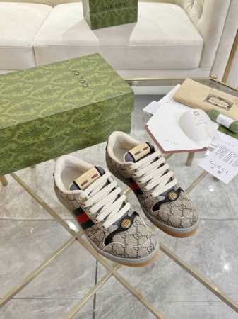 工厂P价 P330男款加10情侣款新款年货款Gucci Screener系列情侣款运动鞋 原版定制 Gg系列做旧休闲小脏鞋走秀款 Zp开发纯原版本 Gucci原 - 点击图像关闭