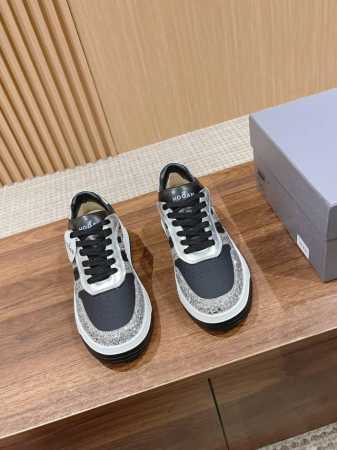顶级版本 男款+10 Hogan 豪格H630系列款 复古动感风潮运动鞋、滑板鞋、篮球鞋、情侣款男女同款 N多网红妹子也在穿它，小红书打卡款~ 牛皮拼接色面料 - 点击图像关闭