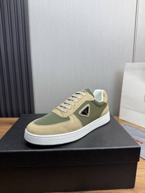 工厂p价 prad*普拉达 专柜爆款男鞋，原版牛皮拼接进口防水布+舒适羊皮内里 原厂特供原版底，38-44