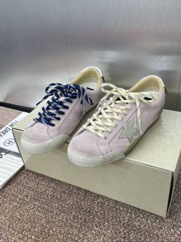 工厂p价p golden Goos* 2025春夏新色平底系带德训休闲阿甘女鞋 Ggdb 经典圆头拼色字母Logo做旧滑板内增高运动鞋 材质 鞋面原版定制小牛皮