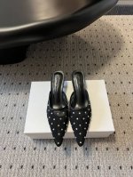 Khaite 24 ss 网纱尖头小跟拖鞋 时髦小猫跟 Gatsby复古浪漫舞会穆勒鞋施华洛世奇水晶 晚宴或者平时出行都是绝美的单品 鞋面：网纱+钻面 大底：真