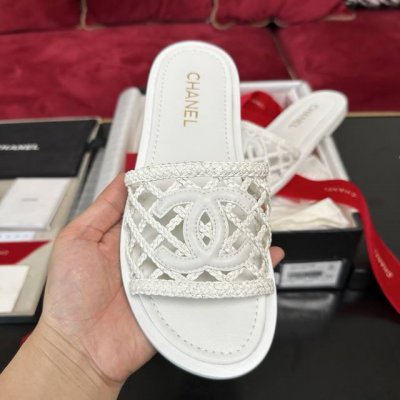 白色 你们要的 Chanel香奈儿编织 拖鞋 全系出货啦 35-40