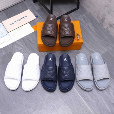 商品商标：Lv [路易威登] 拖鞋 正码.码数: 38-45 商品材料：精选 经典压纹牛皮鞋面 脚背皮里 原版大底