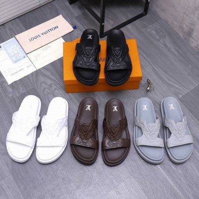 商品商标：Lv [路易威登] 拖鞋 正码.码数: 38-45 商品材料：精选 经典优质压纹牛皮鞋面 脚背皮里 原版大底