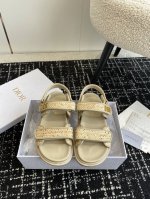 代购级Dior 迪奥夏季爆款魔术贴一字带编织平底凉鞋 Go原版复刻 高端定制 超耐看超百搭款 上脚非常舒适 超好穿 比香奶奶款还香 鞋面：原版开模布料 五金：原