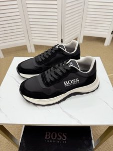 boss 高端男士休闲运动鞋 顶级原单正品代购货、原版进口反毛牛皮鞋舌H家Logo顶级进口透气内衬轻型运动大底！38-44码 45、46订做不退换 Gv