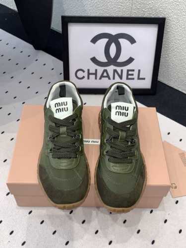 MiuMiu新款轮胎运动鞋 高版本出货 复古厚底设计 优雅大方运动结合体 简约时尚风格随意搭配 进口丝绸拼接牛皮鞋面 原版耐磨轮胎大底 Size: 35-40