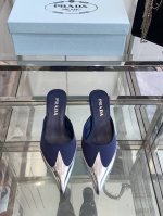 PRADA普拉达 2025ss新品T台秀场穆勒鞋 真丝尖头系列 顶级版本 prada25“T台秀款”,主推热卖款式，真丝材质搭配TPU穆勒系列春夏单鞋凉鞋系列