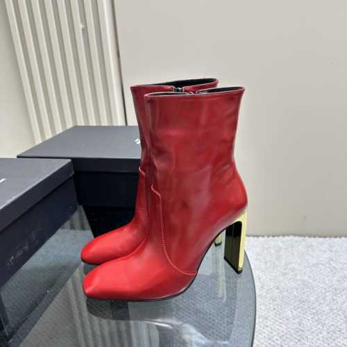 新款]YSL 圣罗兰 女士AUTEUIL镜面皮革短靴 SaintLaurent巴黎1周中国23秋Auteuil奢华漆皮踝靴 SAINTLAURENT这款“Aut