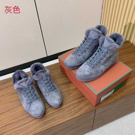 Loro Piana 休闲毛里运动鞋。意大利顶级羊绒复古优雅低调奢华。时尚性与皮料实用性同样兼具依然全网最高品质。鞋面羊京丝质柔滑。羊皮里和A级羊毛内里。耐磨高 - 点击图像关闭