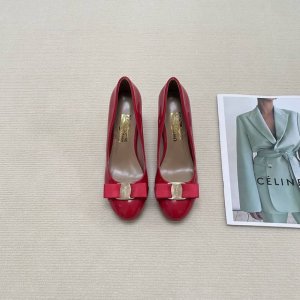 橙子出厂价p ferragamo 菲拉格慕 经典蝴蝶结 圆头玛丽珍鞋 平底鞋 粗跟单鞋 高跟鞋 跟高 平底 4Cm 7Cm 码数 34-42