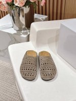 顶级版本 Therow 新款包头镂空拖鞋 半拖 勃肯拖进口牛猄面料 内里垫脚牛猄 原版开模橡胶大底码数：35-40 40定做