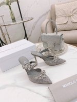 Manolo Blahni*k最高版本 长期做货 21新款LURUM施华洛世奇水钻凉拖 超级超级爱MB这双高跟鞋 钻扣的设计超级美 好想再入不同色 版型超正 做