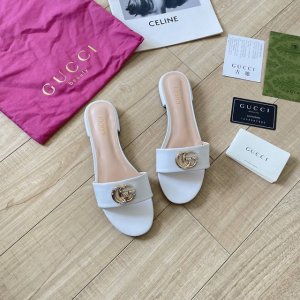 橙子出厂价p gucci 古驰 夏季新款 水钻双G扣平底拖鞋 一字拖 休闲凉拖 码数 35-41