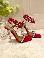 Aquazzura 新款 原版1比1开模五金吊坠，鞋跟！施华洛世奇水钻方跟，闪耀光芒，露脚趾性感方头，施华洛奇水钻法式女镶钻吃，饰有闪闪发光，配有水晶镶嵌的鞋跟