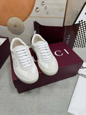 24SS春夏新品当季爆款 Gucci复古G74德训鞋 刘宪华同款 满满的复古感，七彩撞色 白皮 =全粒面进口小牛+进口混种羊皮 白色 =白色特殊棉网+进口高丝光 - 点击图像关闭