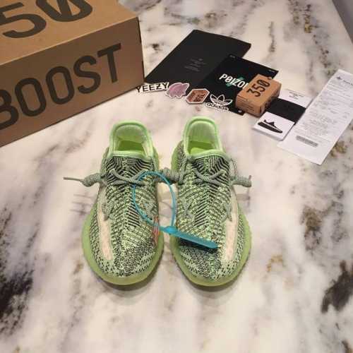 出厂 P290 下单备注天使还是满天星 顶级品质，Adidas侃爷椰子Yeezy Boost 350V2 Yeezreel 荧光黑绿满天星 男女运动鞋编号：Fx