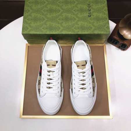 工厂批 Gucci 古奇 官网1:1运动男鞋火爆上市，采用原版布料+水染羊皮内里，再加官网原版1:1舒适大底。时尚百搭，着脚超舒适、透气。标准鞋码38 45 4 - 点击图像关闭
