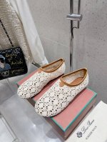 顶级版本 Loro Piana Lp针织网面平底芭蕾舞鞋 新品发售毛鞋｜鞋面采用 编制网纹制作工艺｜一比一复原专柜套包工艺，舒适，大方，轻便，百搭的一款平底芭蕾