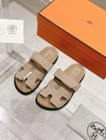顶级版本：女款 男款+10 Hermes爱马仕Chypre压花系列 老舅鞋 复古 二舅拖鞋 H拖 魔术贴 凉鞋 原版购入开发 做货 爱马仕Chypre系列 麂皮